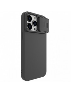 Nillkin CamShield Silky Silicone Case for iPhone 15 Pro Max with Camera Protector - Black