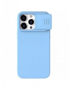 Nillkin CamShield Silky Silicone Case for iPhone 15 Pro Max with Camera Protector - Blue