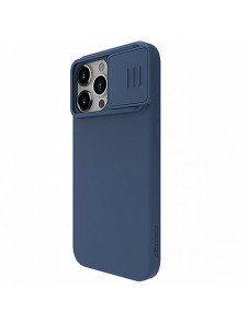 Nillkin CamShield Silky Silicone Case for iPhone 15 Pro Max with Camera Protector - Dark Blue