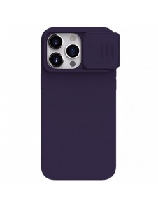 Nillkin CamShield Silky Silicone Case for iPhone 15 Pro Max with Camera Protector - Dark Purple