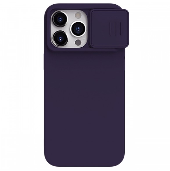 Nillkin CamShield Silky Silicone Case for iPhone 15 Pro Max with Camera Protector - Dark Purple