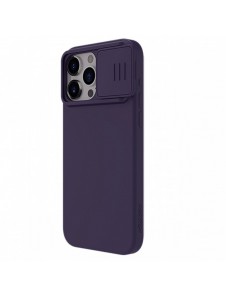 Nillkin CamShield Silky Silicone Case for iPhone 15 Pro Max with Camera Protector - Dark Purple