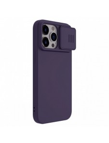 Nillkin CamShield Silky Silicone Case for iPhone 15 Pro Max with Camera Protector - Dark Purple