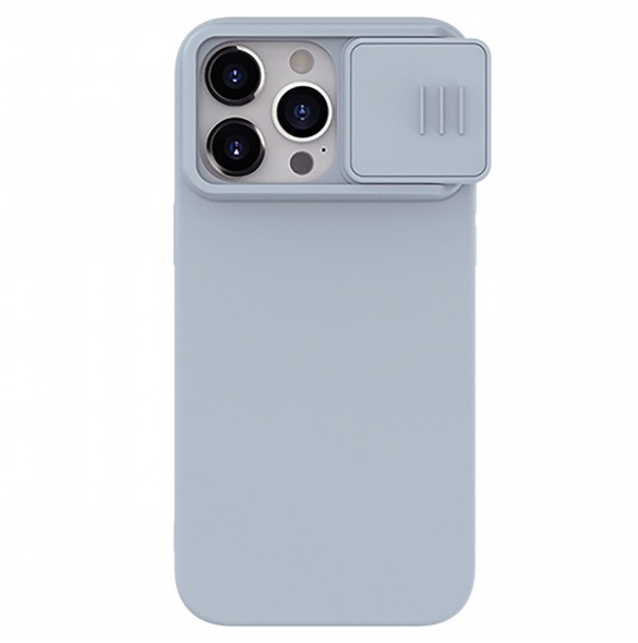 Nillkin CamShield Silky Silicone Case for iPhone 15 Pro Max with Camera Protector - Gray