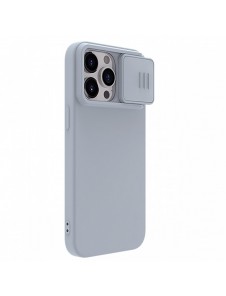 Nillkin CamShield Silky Silicone Case for iPhone 15 Pro Max with Camera Protector - Gray