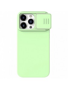 Nillkin CamShield Silky Silicone Case for iPhone 15 Pro Max with Camera Protector - Mint