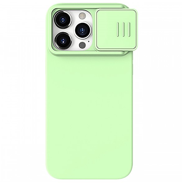 Nillkin CamShield Silky Silicone Case for iPhone 15 Pro Max with Camera Protector - Mint