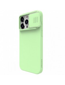 Nillkin CamShield Silky Silicone Case for iPhone 15 Pro Max with Camera Protector - Mint
