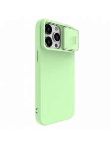 Nillkin CamShield Silky Silicone Case for iPhone 15 Pro Max with Camera Protector - Mint