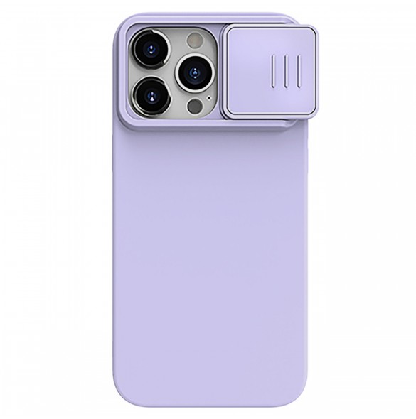 Nillkin CamShield Silky Silicone Case for iPhone 15 Pro Max with Camera Protector - Purple