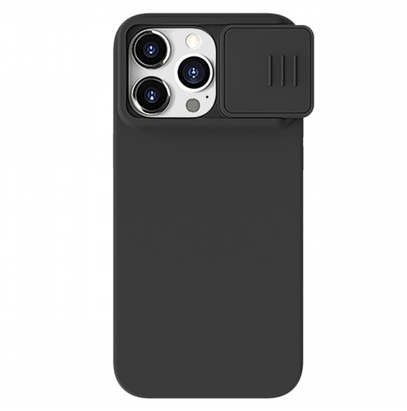 Nillkin CamShield Silky Silicone Case for iPhone 15 Pro with Camera Protector - Black