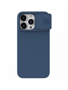 Nillkin CamShield Silky Silicone Case for iPhone 15 Pro with Camera Protector - Dark Blue