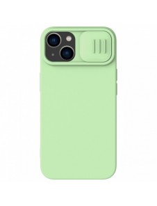 Nillkin CamShield Silky Silicone Case for iPhone 15 with camera cover - mint