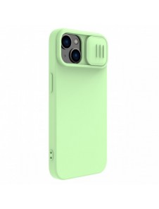 Nillkin CamShield Silky Silicone Case for iPhone 15 with camera cover - mint