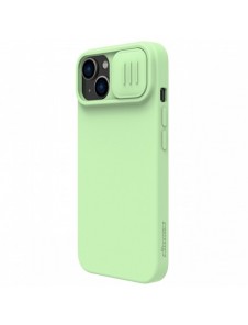 Nillkin CamShield Silky Silicone Case for iPhone 15 with camera cover - mint