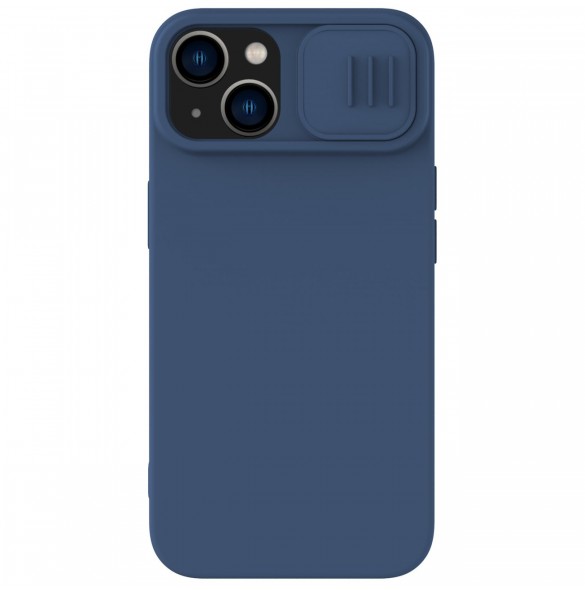 Nillkin CamShield Silky Silicone Case for iPhone 15 with Camera Protector - Dark Blue