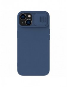 Nillkin CamShield Silky Silicone Case for iPhone 15 with Camera Protector - Dark Blue