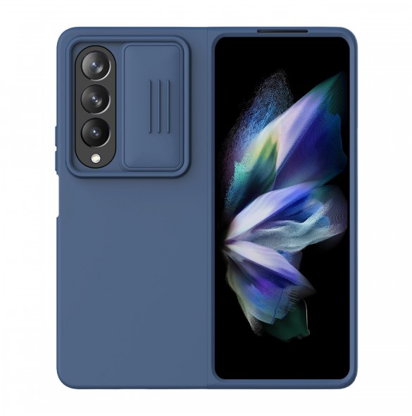 Nillkin CamShield Silikonfodral till Samsung Galaxy Z Fold 4 Silikonskydd med kameraskydd Blå