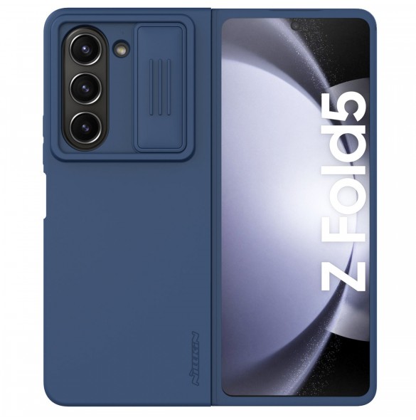 Nillkin CamShield Silikonfodral till Samsung Galaxy Z Fold 5 med kameraskydd - Mörkblå