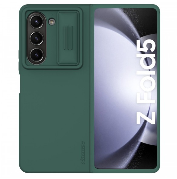 Nillkin CamShield Silikonfodral till Samsung Galaxy Z Fold 5 med kameraskydd - mörkgrön