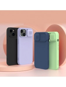 Nillkin CamShield Silky Silikonfodral iPhone 14 skal med kamerafodral blå