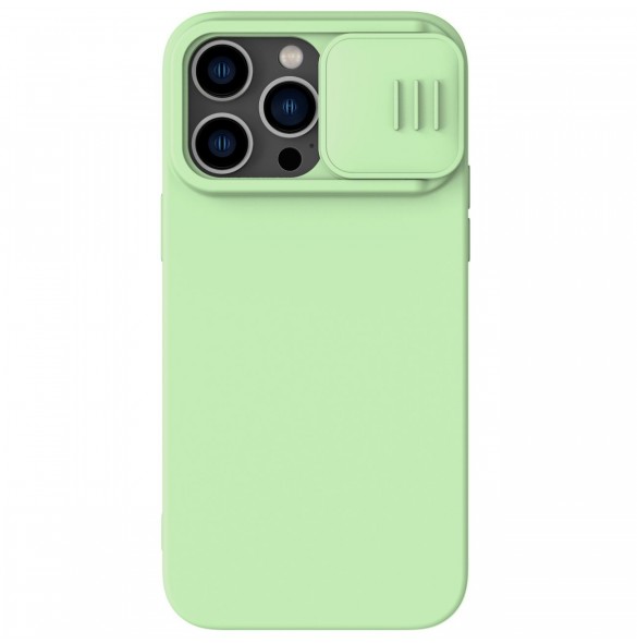 Nillkin CamShield Silky Silikonfodral iPhone 14 Pro Max skal med kameraskal grönt