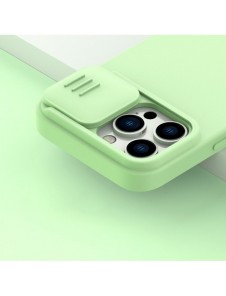 Nillkin CamShield Silky Silikonfodral iPhone 14 Pro Max skal med kameraskal grönt