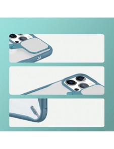 Nillkin Cyclops Fodral Ett slitstarkt fodral med ett kameraskydd och ett hopfällbart stativ för iPhone 13 Pro blå