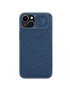 Nillkin Qin Cloth Pro Case Fodral För iPhone 14 Kameraskydd Hölster Cover Flip Fodral Blå