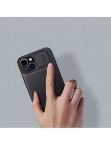 Nillkin Qin Cloth Pro Case Fodral För iPhone 14 Kameraskydd Hölster Cover Flip Fodral Blå