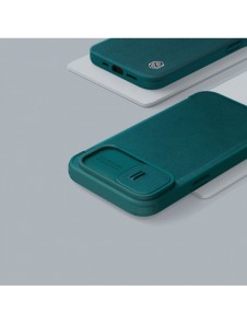 Nillkin Qin Cloth Pro Case Fodral För iPhone 14 Kameraskydd Hölster Cover Flip Fodral Blå