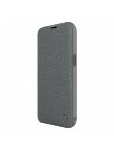 Nillkin Qin Cloth Pro Fodral Fodral För iPhone 14 Kamera Protector Hölster Cover Flip Fodral Grå