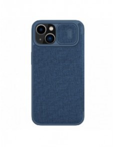 Nillkin Qin Cloth Pro Case Fodral För iPhone 14 Plus Kameraskydd Hölster Cover Flip Case Blå