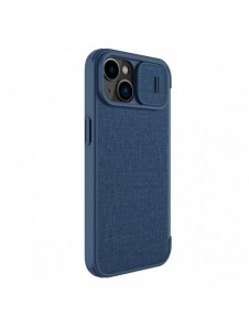 Nillkin Qin Cloth Pro Case Fodral För iPhone 14 Plus Kameraskydd Hölster Cover Flip Case Blå