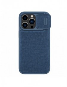 Nillkin Qin Cloth Pro Case Fodral För iPhone 14 Pro Kameraskydd Hölster Cover Flip Case Blå