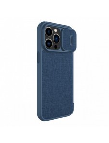 Nillkin Qin Cloth Pro Case Fodral För iPhone 14 Pro Kameraskydd Hölster Cover Flip Case Blå