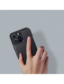 Nillkin Qin Cloth Pro Case Fodral För iPhone 14 Pro Max Kameraskydd Hölster Cover Flip Case Blå