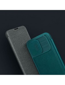 Nillkin Qin Cloth Pro Case Fodral För iPhone 14 Pro Max Kameraskydd Hölster Cover Flip Case Blå