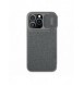 Nillkin Qin Cloth Pro Case Fodral För iPhone 14 Pro Max Kameraskydd Hölster Cover Flip Fodral Grå
