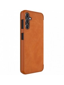 Samsung Galaxy A14 5G / Galaxy A14 Nillkin Qin Series PU Läder Flip Fodral Brun