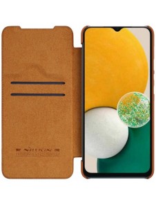 Samsung Galaxy A14 5G / Galaxy A14 Nillkin Qin Series PU Läder Flip Fodral Brun