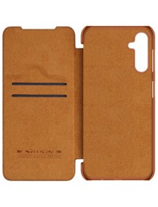 Samsung Galaxy A14 5G / Galaxy A14 Nillkin Qin Series PU Läder Flip Fodral Brun