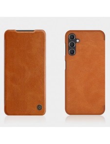 Samsung Galaxy A14 5G / Galaxy A14 Nillkin Qin Series PU Läder Flip Fodral Brun