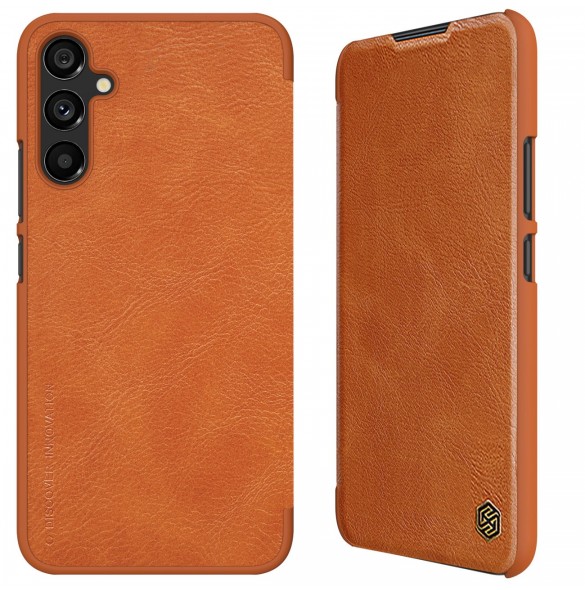 Nillkin Qin Läder Flip Wallet-fodral till Samsung Galaxy A34 5G - Brun