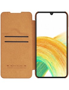 Nillkin Qin Läder Flip Wallet-fodral till Samsung Galaxy A34 5G - Brun