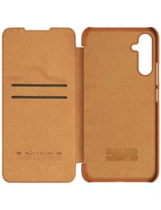 Nillkin Qin Läder Flip Wallet-fodral till Samsung Galaxy A34 5G - Brun