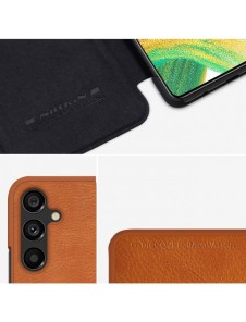Nillkin Qin Läder Flip Wallet-fodral till Samsung Galaxy A34 5G - Brun