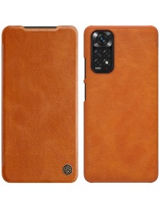 Nillkin Qin läderfodral för Xiaomi Redmi Note 11S / Note 11 brun
