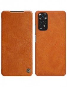 Nillkin Qin läderfodral för Xiaomi Redmi Note 11S / Note 11 brun