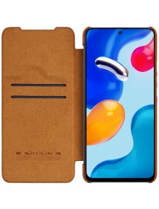 Nillkin Qin läderfodral för Xiaomi Redmi Note 11S / Note 11 brun